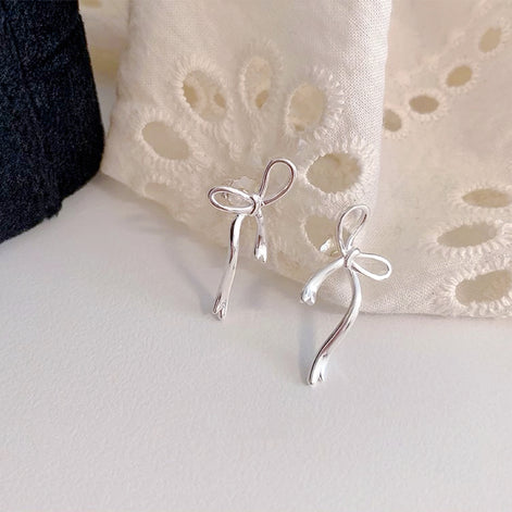 Lattice Bow S925 Sterling Silver Earring