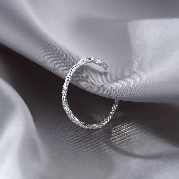 Minimalist Pleated Style S925 Sterling Silver Ring