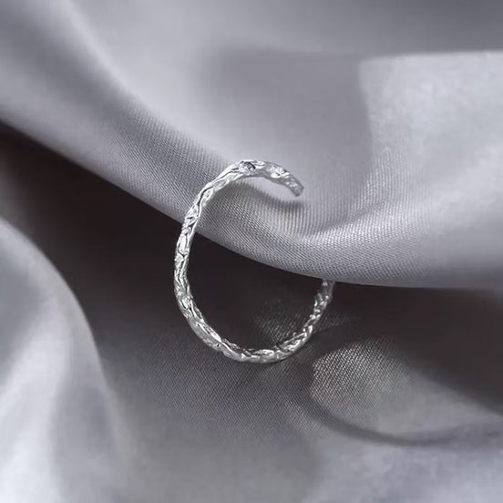 Minimalist Pleated Style S925 Sterling Silver Ring
