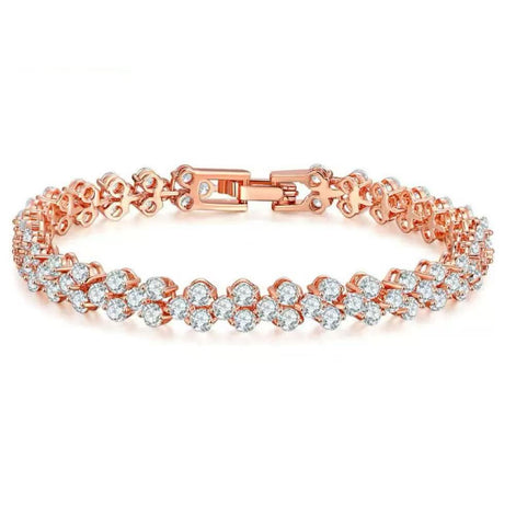 Copper-Made Bracelet Full Set with 3A Zircon