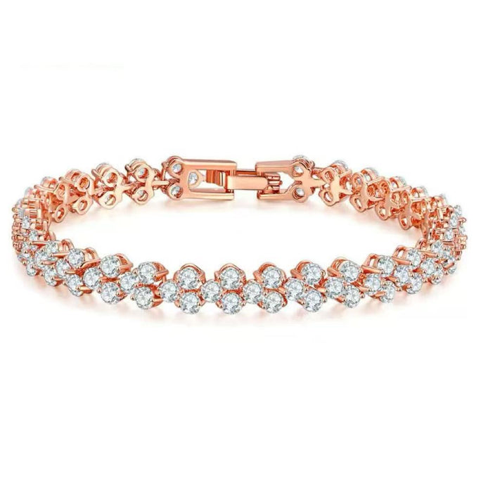 Copper-Made Bracelet Full Set with 3A Zircon