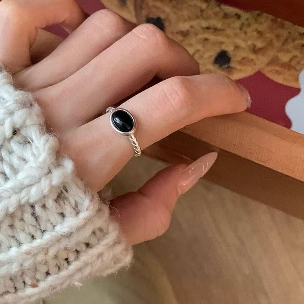 S925 Sterling Silver Chalcedony Ring