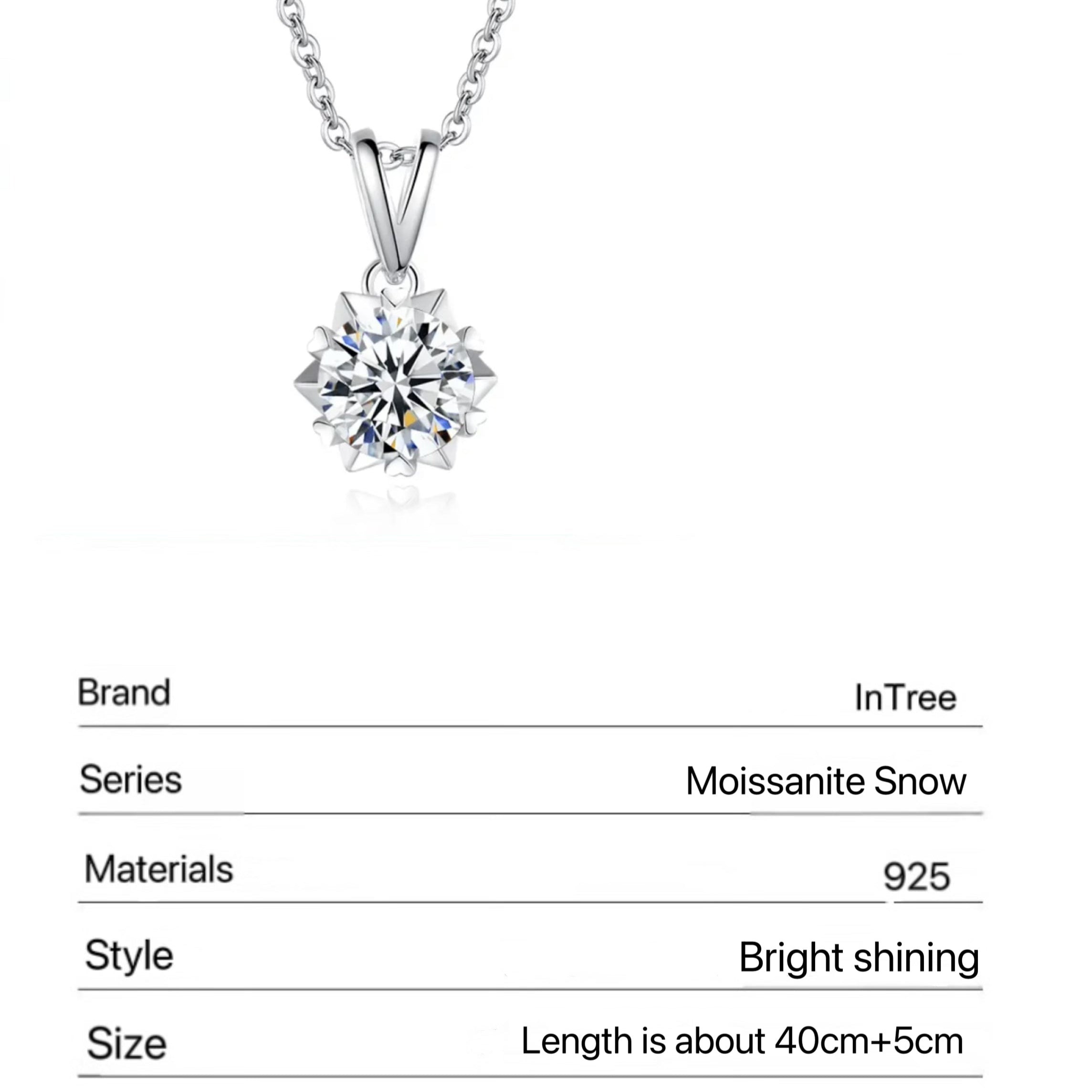 S925 sterling silver moissanite necklace