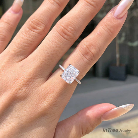 8A Zircon Square Design S925 Sterling Silver Ring