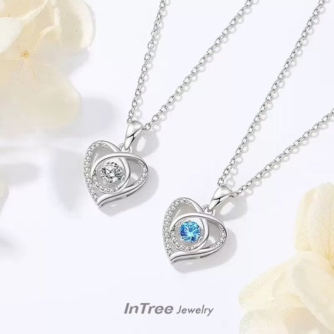 S999 Silver Ocean Heart Design Necklace
