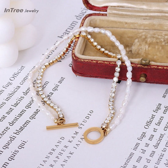 Double-layer Chain Design Pearl Bracelet