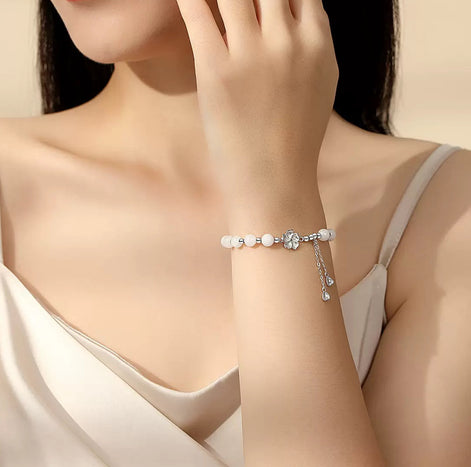 S925 Sterling silver bracelet with natural Hotan jade