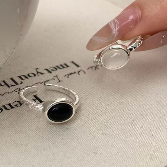 S925 Sterling Silver Chalcedony Ring