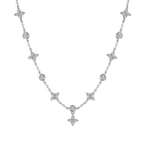 S925 Sterling Silver Lucky Four-leaf Clover Necklace