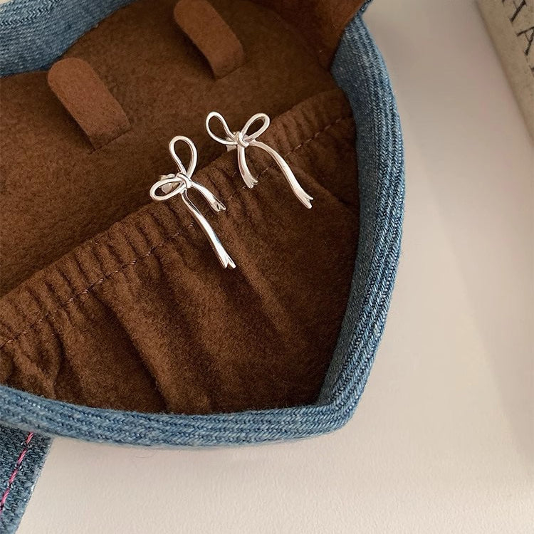 Lattice Bow S925 Sterling Silver Earring