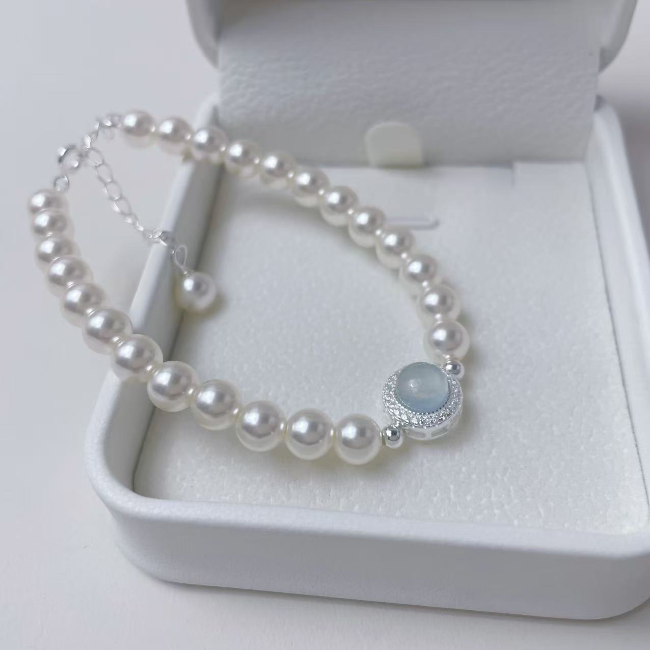 Aquamarine Pearl Bracelet