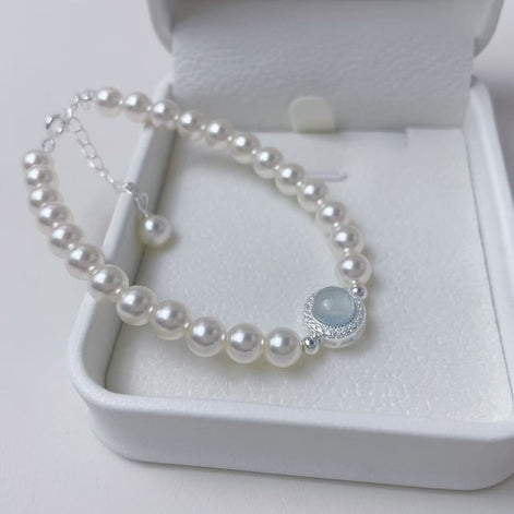 Aquamarine Pearl Bracelet