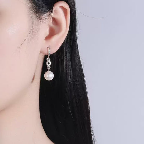 S925 Sterling Silver Pearl Earrings with 3A Zircon