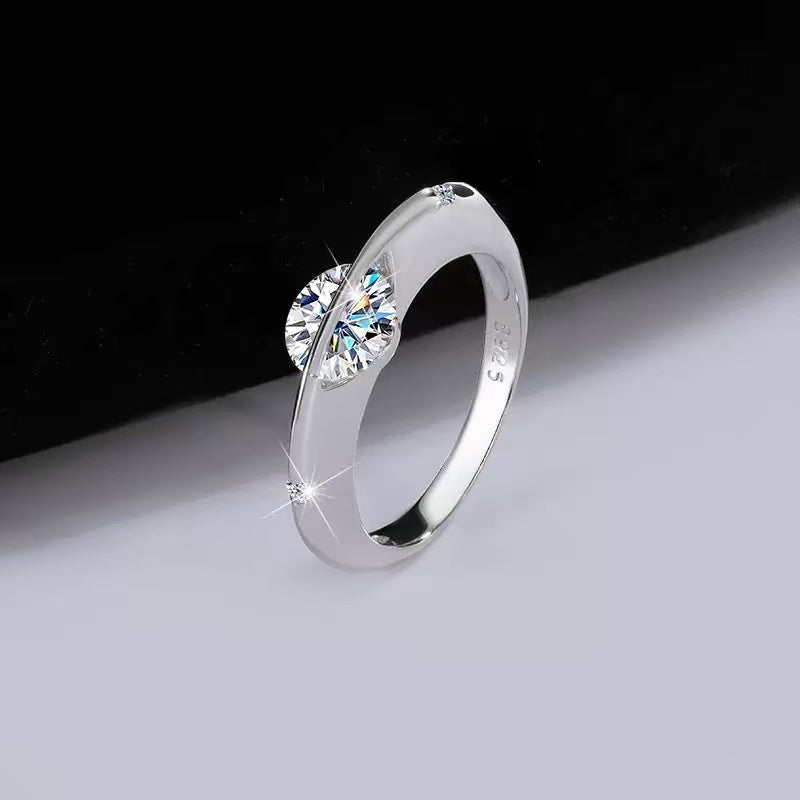Moissanite Rotating Star S925 Sterling Silver Ring