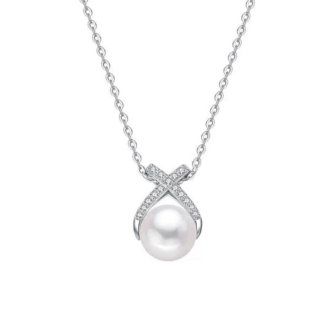 Natural freshwater pearl S925 sterling silver necklace set with 5A zircon