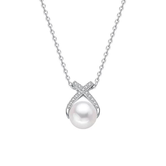 S925 sterling silver pearl necklace
