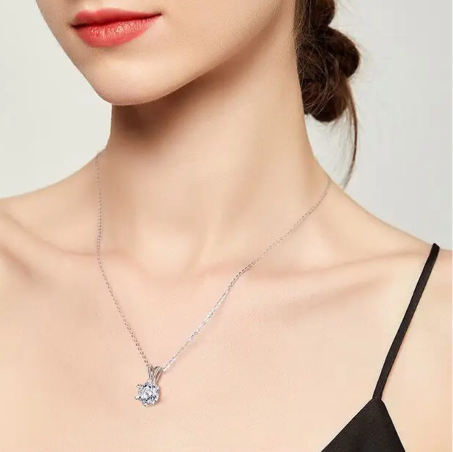 S925 sterling silver moissanite necklace