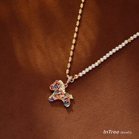 Colorful Pony Necklace SET