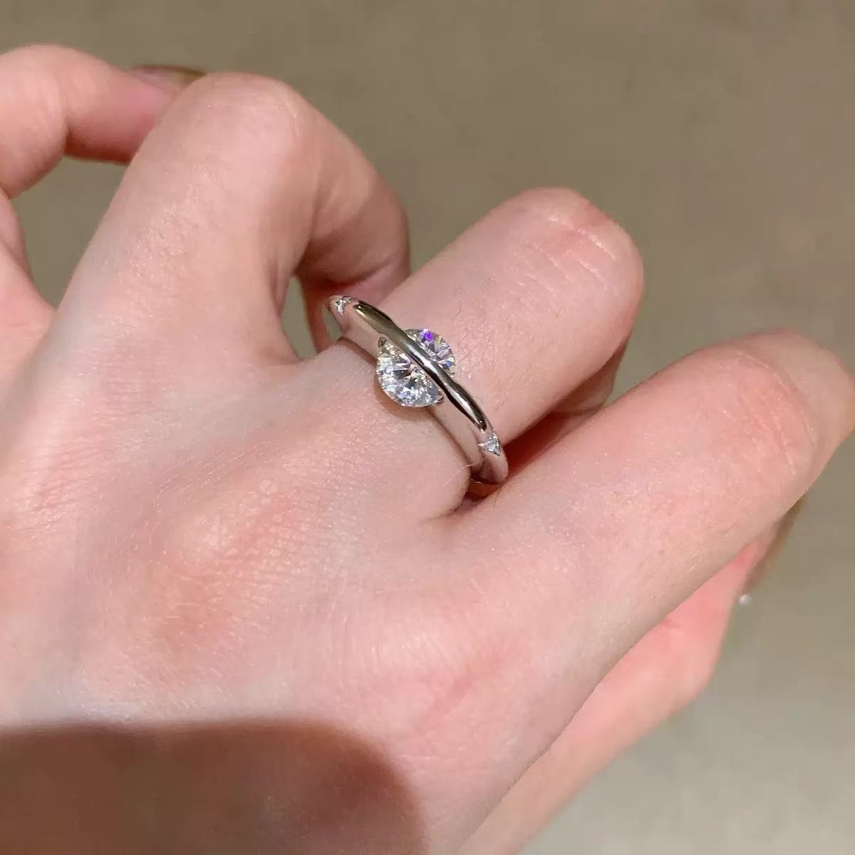 Moissanite Rotating Star S925 Sterling Silver Ring