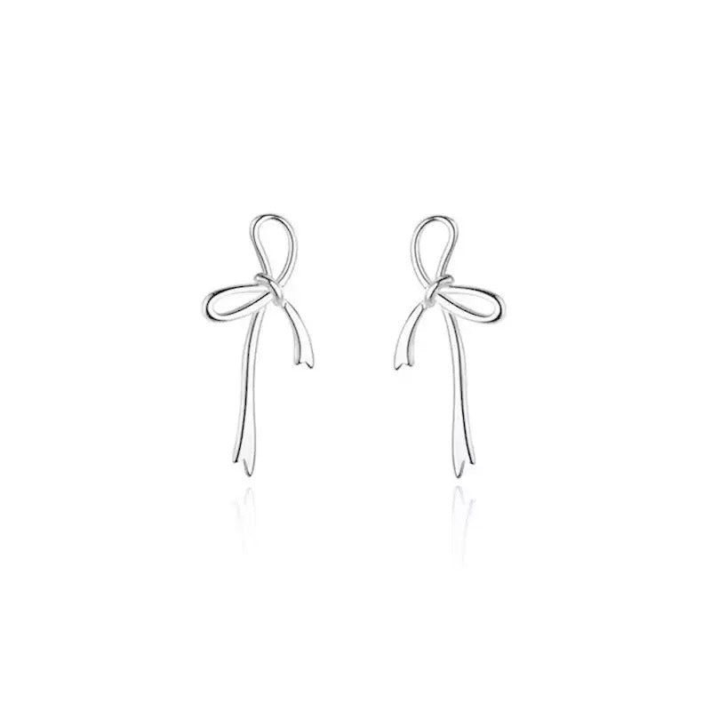 Lattice Bow S925 Sterling Silver Earring