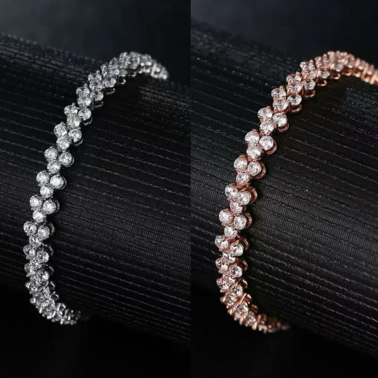 Copper-Made Bracelet Full Set with 3A Zircon