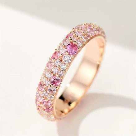 Pink Diamond S925 Sterling Silver Ring with 5A Zircon