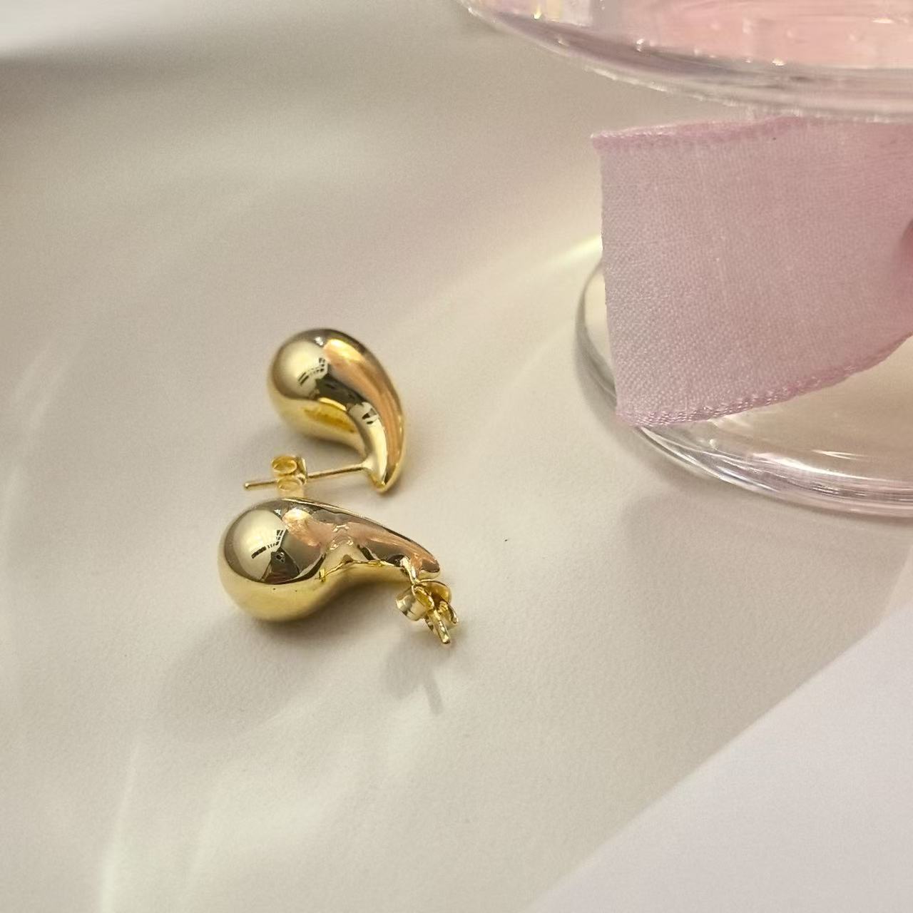 18K Gold-plated S925 Sterling Silver Teardrop Earring
