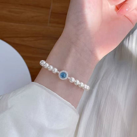 Aquamarine Pearl Bracelet
