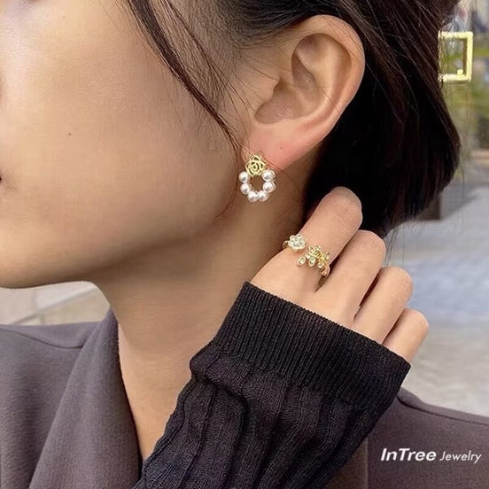Flower Shaped Design S925 Silver Earring
