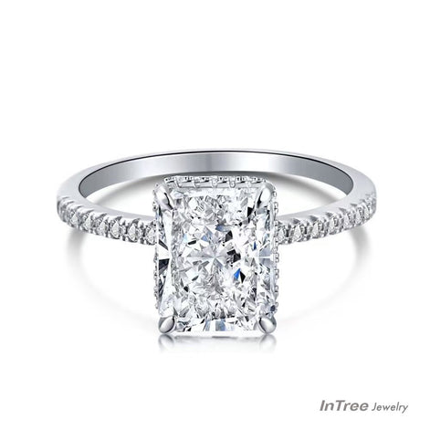 8A Zircon Square Design S925 Sterling Silver Ring
