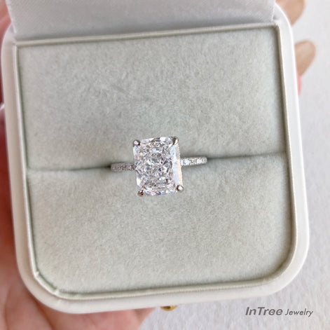 8A Zircon Square Design S925 Sterling Silver Ring