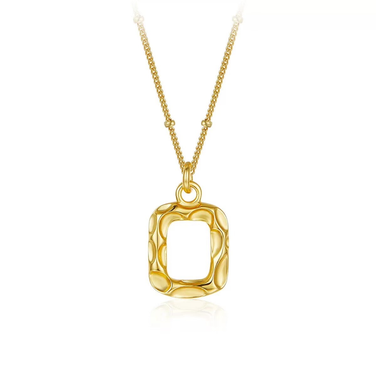 Original Designer -Textured Gold Square Necklace