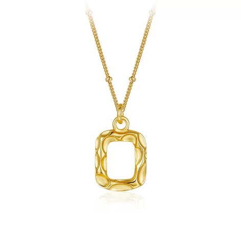 Original Designer -Textured Gold Square Necklace