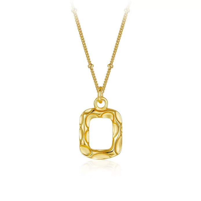 Original Designer -Textured Gold Square Necklace