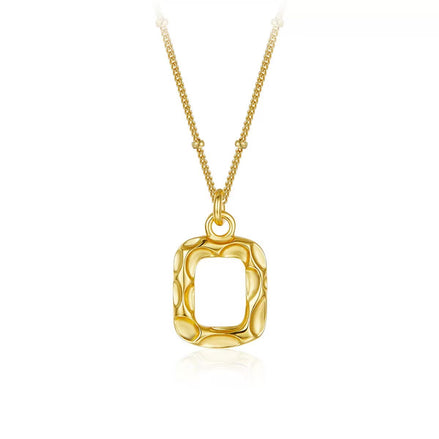 Original Designer -Textured Gold Square Necklace
