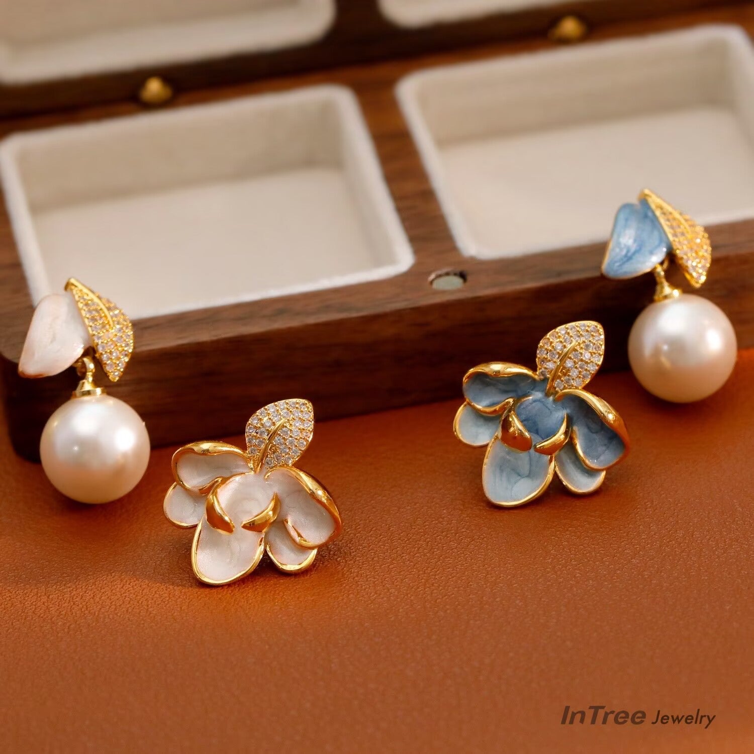 Asymmetric Design Enamel Oil-Dripping Earring