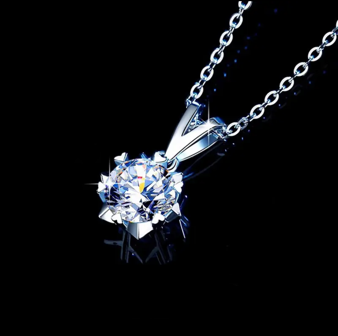 S925 sterling silver moissanite necklace