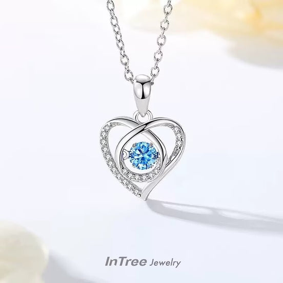 S999 Silver Ocean Heart Design Necklace