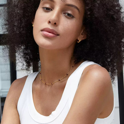 Scarlet Garnet Silver Poem Necklace