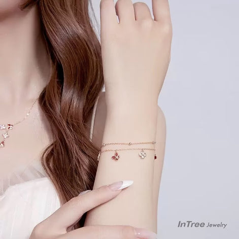 FLC Butterfly S925 Sterling Silver Necklace SET