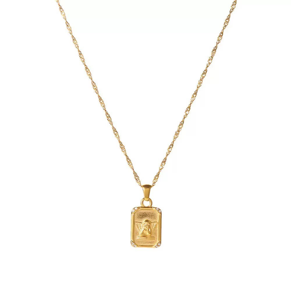 Angel Square Pendant Necklace