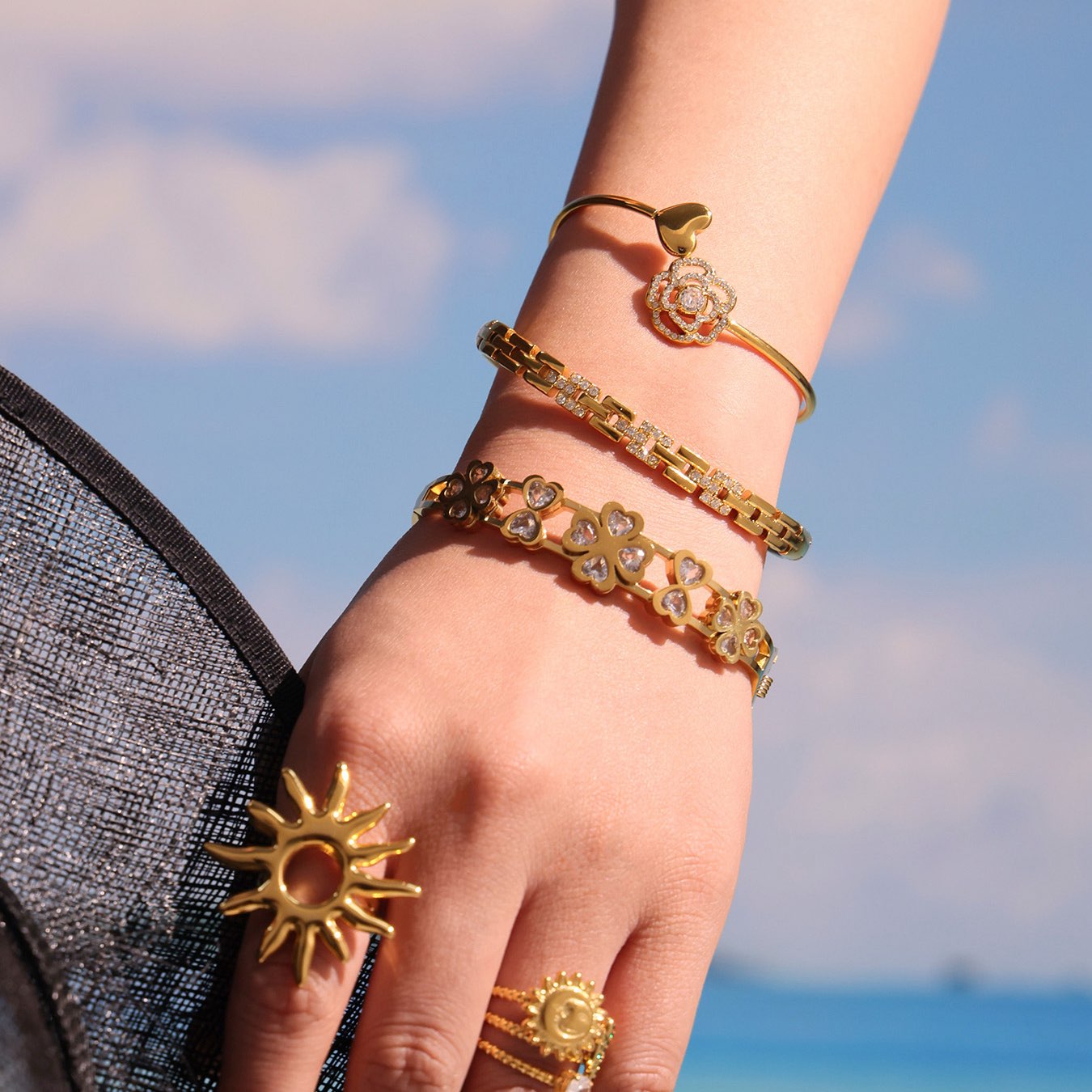 18K Gold Plated LHF Bracelet SET