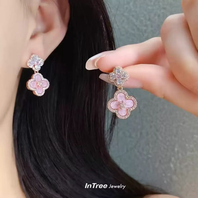 Double Flower Design Earring