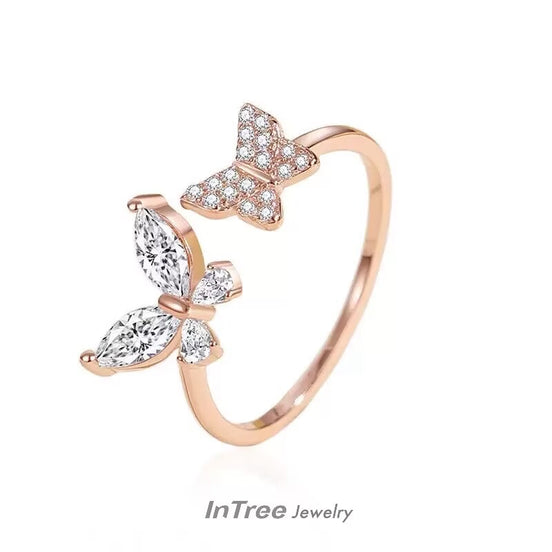 S925 Sterling Silver Butterfly Design Ring