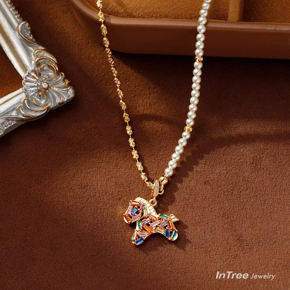 Colorful Pony Necklace SET