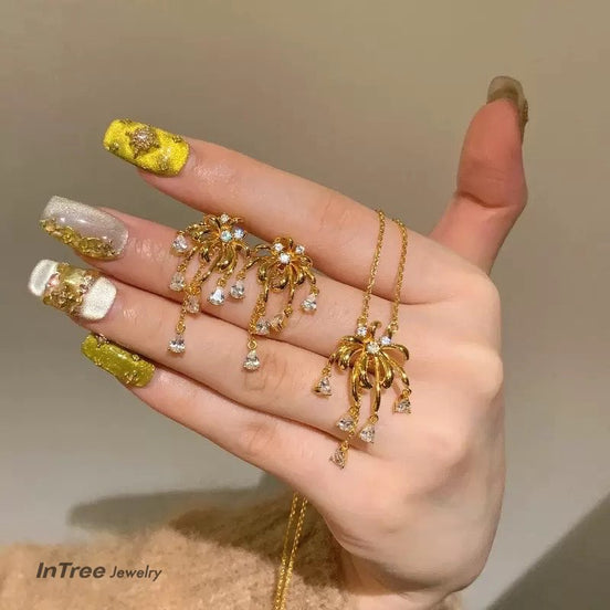 Fireworks Tassel Design Necklace SET