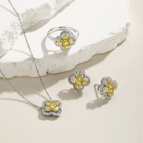 Gold Four-leaf Clover SET