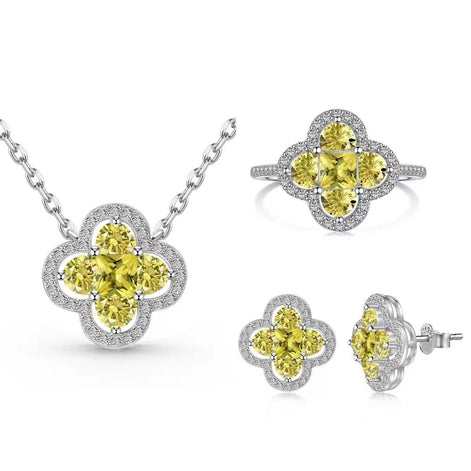 Gold Four-leaf Clover SET